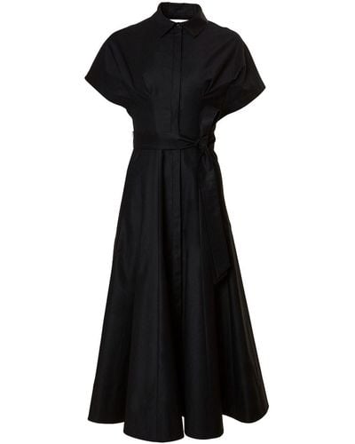 Carolina Herrera Classic-collar Cotton Dress - Zwart