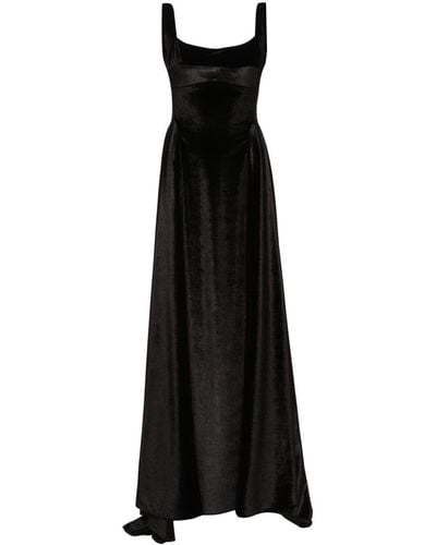 Atu Body Couture V-back Velvet Gown - Black