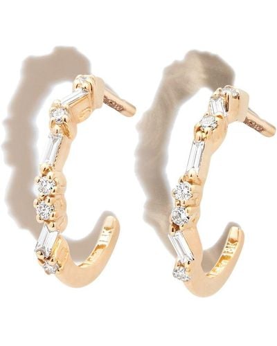 Suzanne Kalan 18kt Yellow Gold Diamond Hoop Earrings - Metallic