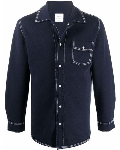 Barrie Flap-pocket Cashmere Overshirt - Blue
