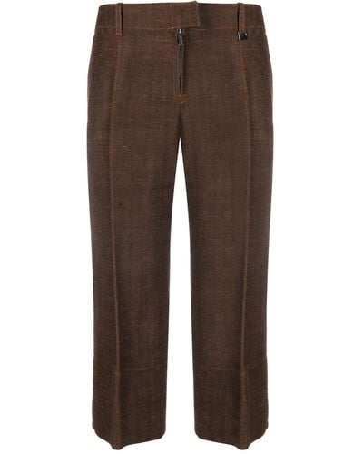 Jacquemus Areia Cropped Trousers - Brown