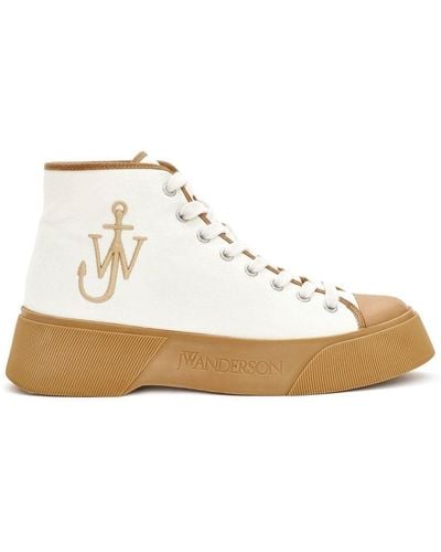 JW Anderson Logo Embroidered High Top Trainers - White