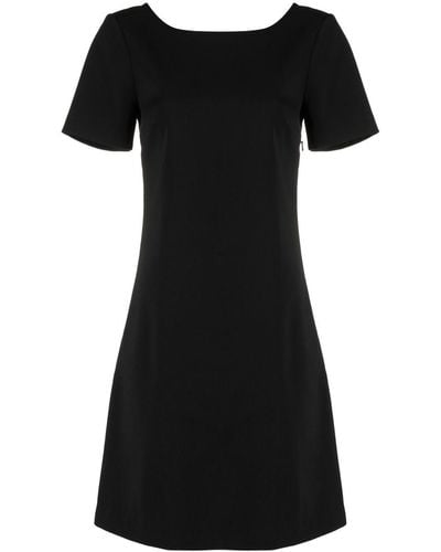 Patrizia Pepe Boat-neck Mini Dress - Black