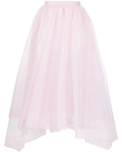 Alexander McQueen Asymmetric-design Tiered-skirt - Pink