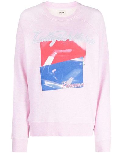 Zadig & Voltaire Photoprint Logo-embroidered Hoodie - Pink