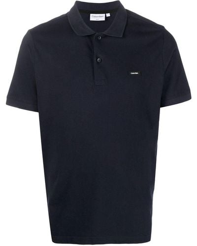 Calvin Klein Logo-patch Polo Shirt - Blue