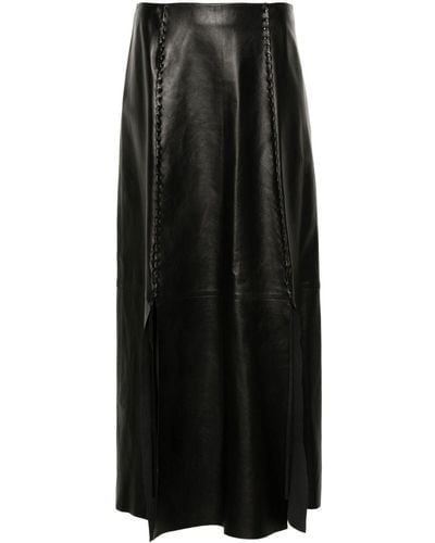 Aeron Chateau Leather Maxi Skirt - ブラック