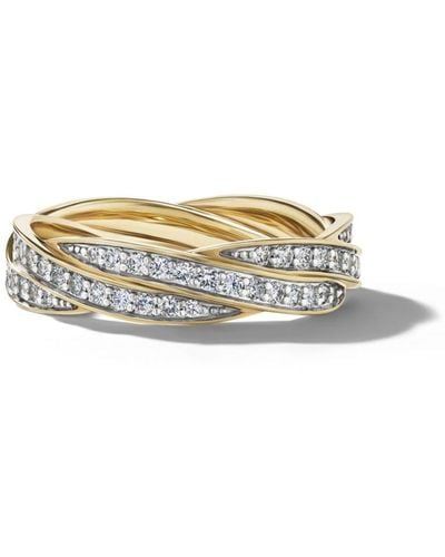 David Yurman 18kt Yellow Gold Cable Twist Diamond Ring - Metallic