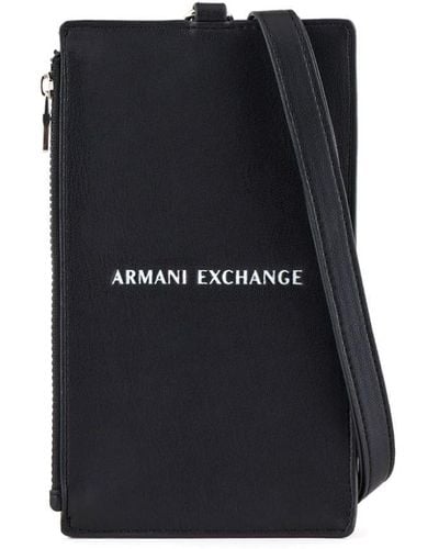 Armani Exchange Logo-stamp Phone Pouch - Black