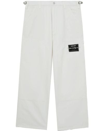 Izzue Weite Hose mit Logo-Patch - Weiß