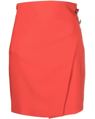 Genny High-waisted A-line Skirt - Red