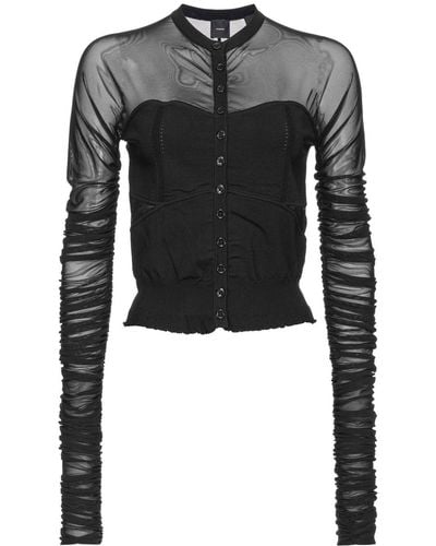 Pinko Semi-sheer Corset-style Shirt - Black