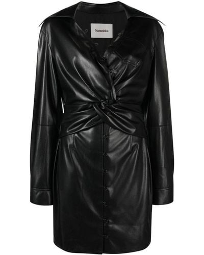 Nanushka Marto Faux-leather Minidress - Black