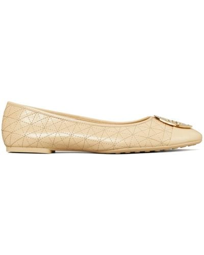 Tory Burch Claire Quilted Ballerina Shoes - Natural