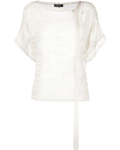 Liu Jo Boat-neck Knitted Blouse - White