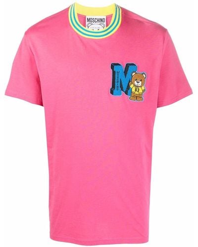 Moschino フロックロゴ Tシャツ - ピンク