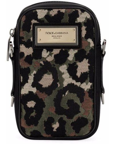 Dolce & Gabbana Messengertas Met Camouflageprint - Zwart