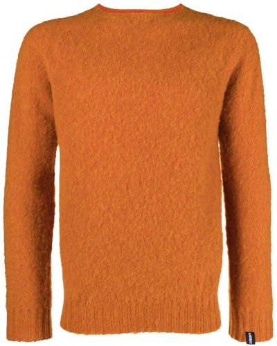 Mackintosh Hutchins Crew-neck Wool Jumper - Orange