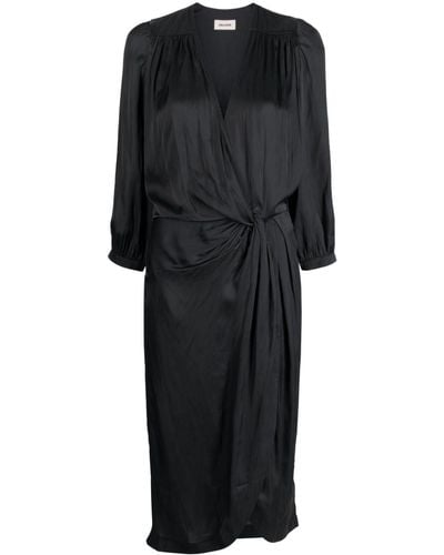 Zadig & Voltaire Renew Satin Midi Dress - Black