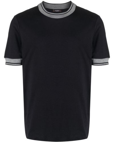 Peserico ストライプトリム Tシャツ - ブラック