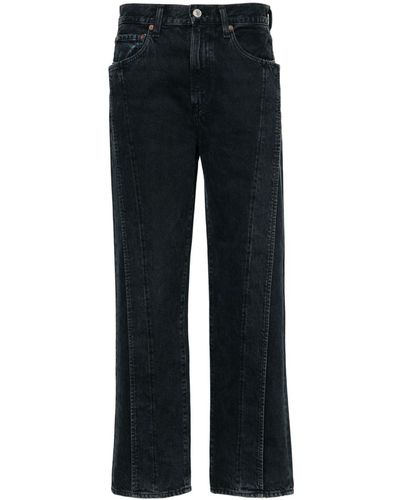 Agolde Fold High-rise Straight Jeans - Blue