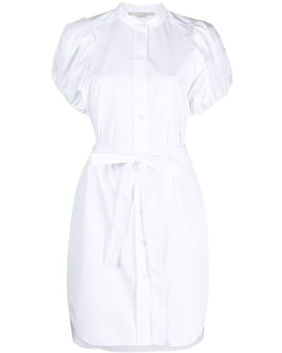 Stella McCartney Tied Waist Poplin Shirt Dress - White