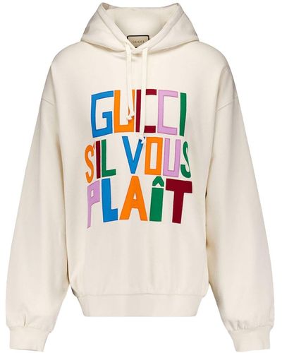 Gucci Hoodie mit Logo-Patch - Weiß