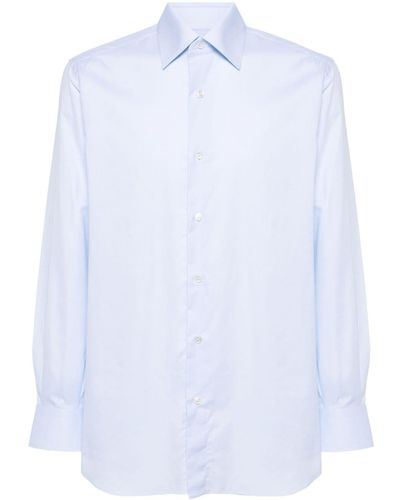 Brioni Katoenen Overhemd - Wit