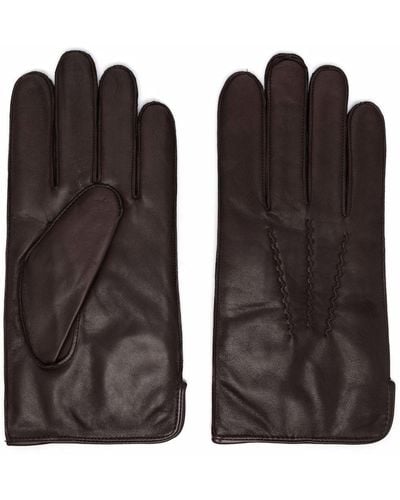 Aspinal of London Cashmere-blend Lined Leather Gloves - Brown