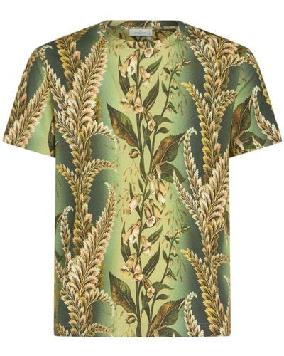 Etro Camiseta con estampado Foliage - Verde