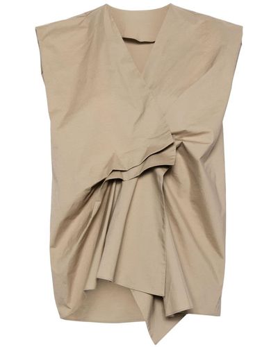 JNBY Pleated Sleeveless Blouse - Natural