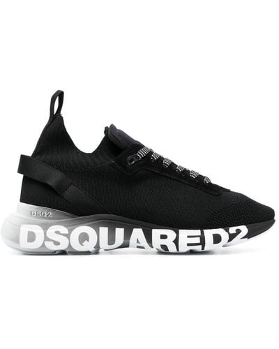 DSquared² Suede-leather Blend Trainers - Black