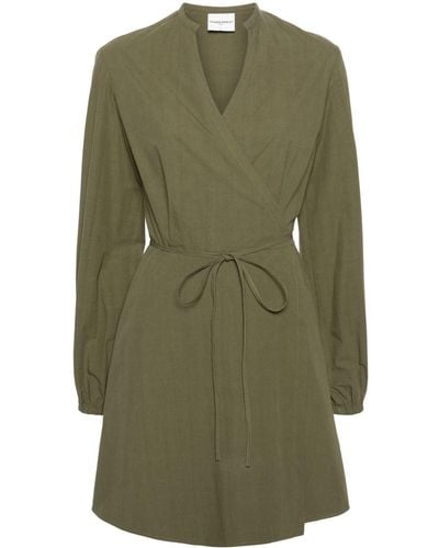 Claudie Pierlot Robe courte à design portefeuille en popeline - Vert