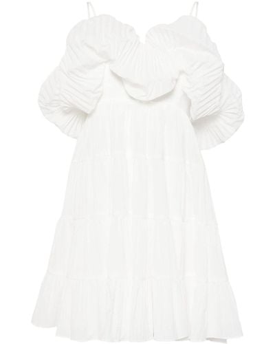 Acler Kleid mit Rüschenkragen - Weiß