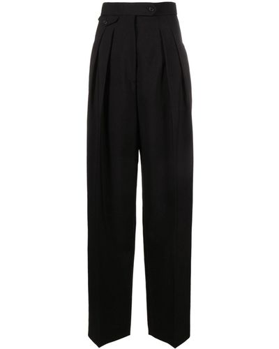 The Row Marcellita Pleated Wide-leg Pants - Black