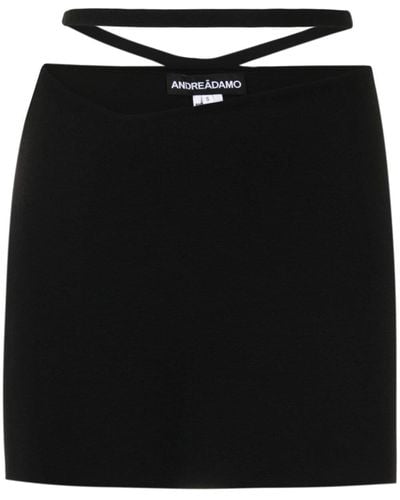 ANDREADAMO Cut-out Belted Mini Skirt - Black
