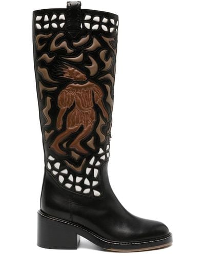 Chloé Mallo 60mm Leather Boots - Black