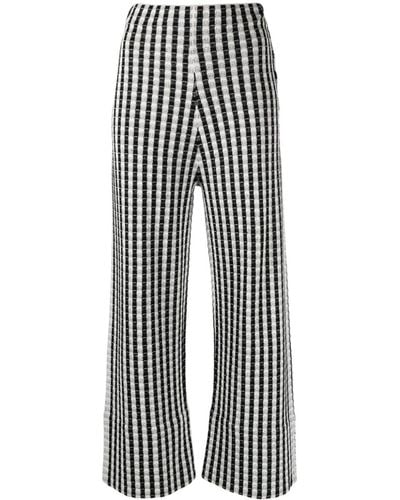Aeron Checked Knitted Cotton Trousers - White