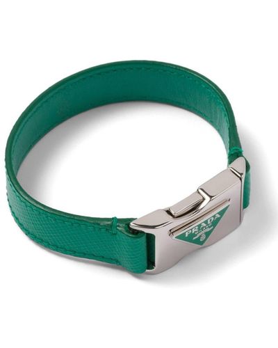 Prada Saffiano Leather Bracelet - Green