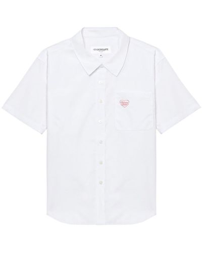 Chocoolate Logo-embroidered Short-sleeve Shirt - White