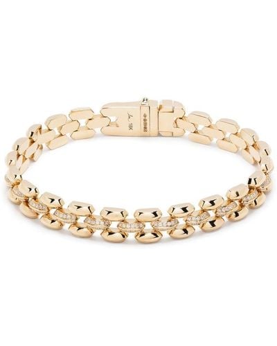 Lizzie Mandler 18kt Yellow Gold Three Row Cleo Bracelet - Metallic