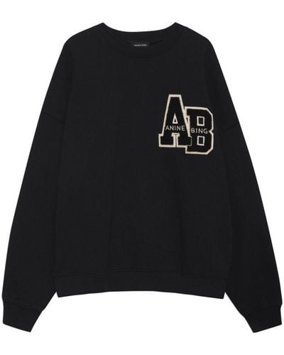 Anine Bing Miles Cotton Sweatshirt - Black