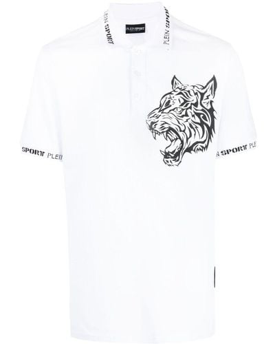 Philipp Plein Polo con stampa - Bianco