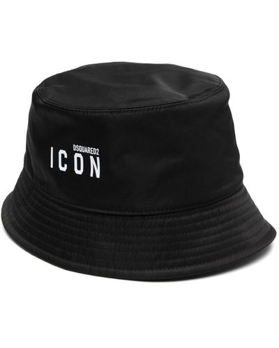 DSquared² Cappello bucket con stampa - Nero