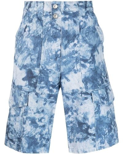 Isabel Marant Cargo-Shorts mit Bleach-Effekt - Blau
