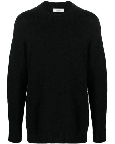 Laneus Chenille Cotton Blend Sweater - Black