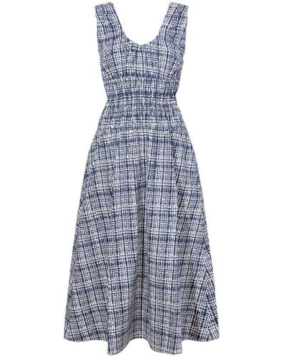 Proenza Schouler Penny Check-pattern Cotton Dress - Blue
