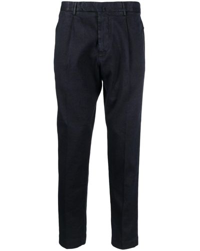 Dell'Oglio Pantaloni affusolati con pieghe - Blu