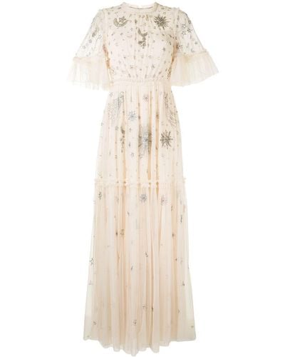 Needle & Thread Star-embellished Tulle Long Dress - Yellow