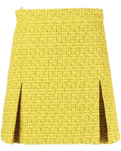 Gucci A-line Tweed Skirt - Yellow